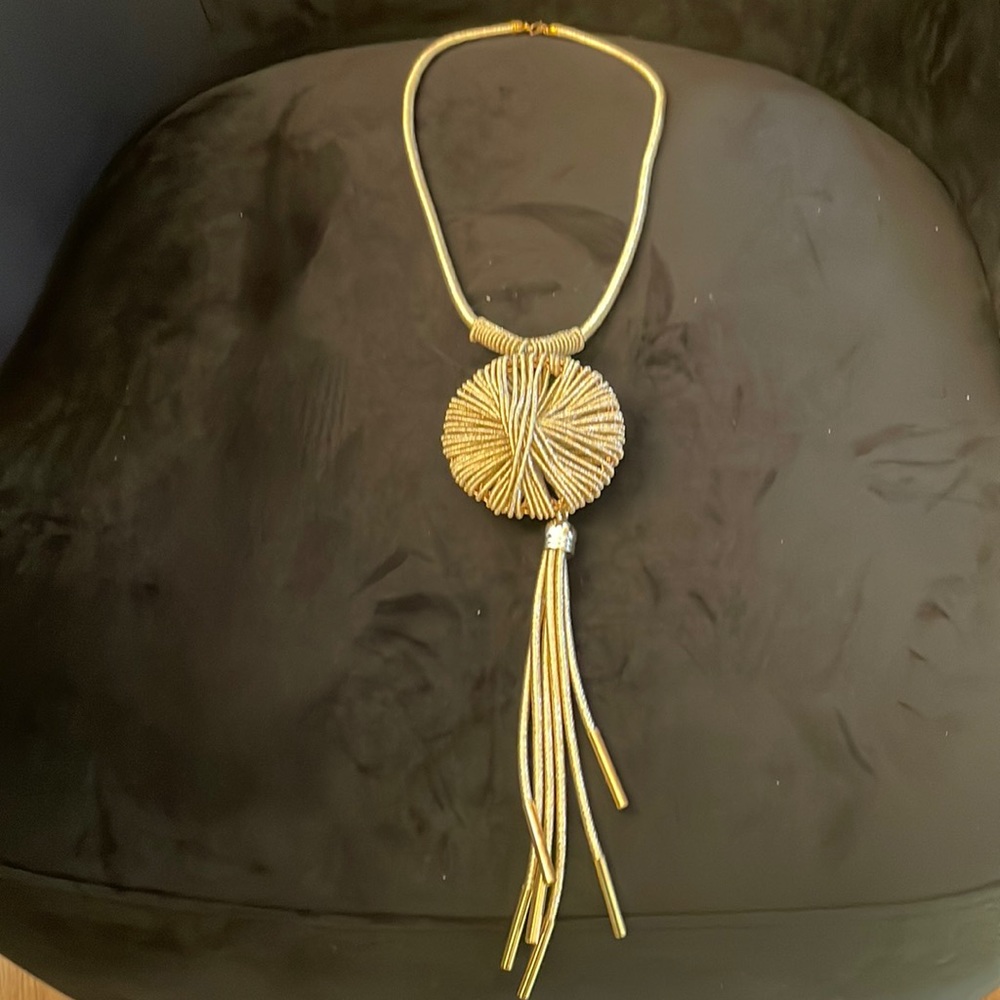 Brand new sparkly gold rope necklace; 23 inch from top to bottom